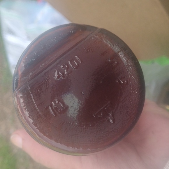 Vintage Brown Glass Syrup Bottle - Picture 2 of 3